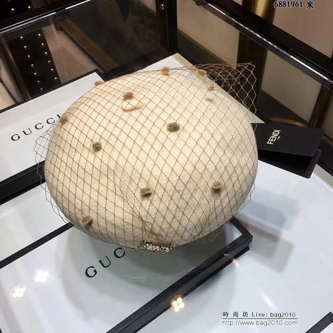 FENDI芬迪 代購品質 爆新款 網紗格子貝雷帽 6881961 LLWJ6762